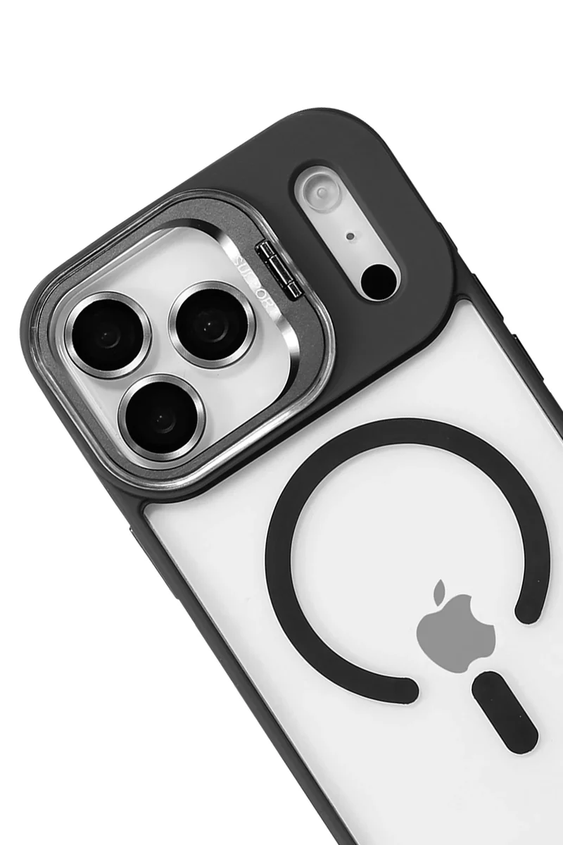 Joko Apple iPhone 17 Pro Remim Lensli Magsafe Standlı Kapak - Siyah