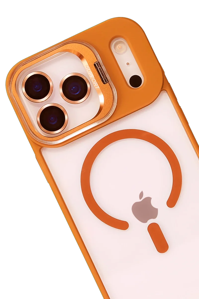 Joko Apple iPhone 17 Pro Remim Lensli Magsafe Standlı Kapak - Turuncu