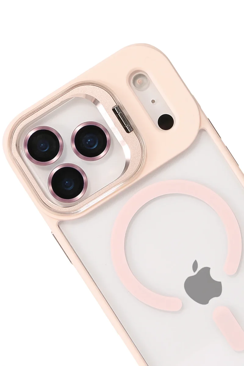 Joko Apple iPhone 17 Pro Max Remim Lensli Magsafe Standlı Kapak - Pembe