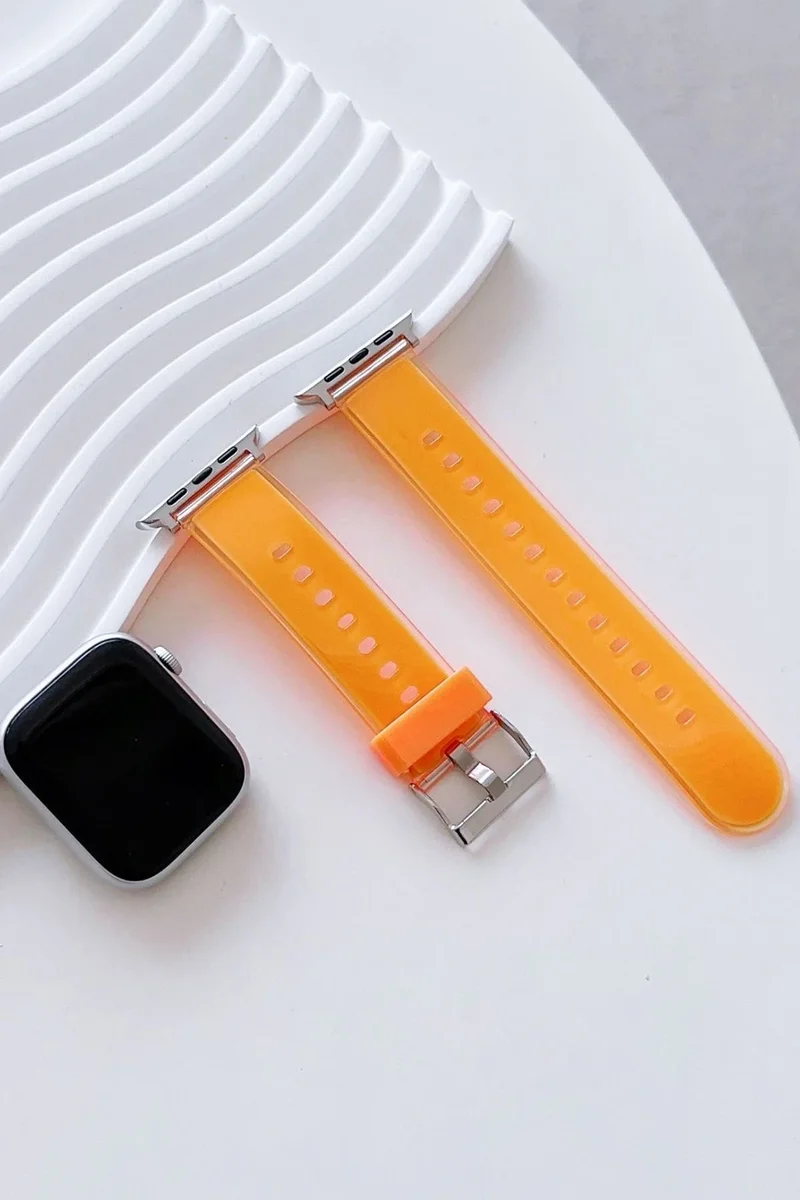 Movenchy Watch 38mm Jelly Silikon Kordon - Turuncu