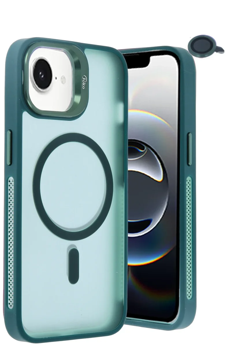 Joko iPhone 16E Flet Lens Magsafe Kapak - Koyu Yeşil